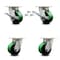 Service Caster 4 Inch Kingpinless Green Poly on Steel Wheel Caster Swivel Locks 2 Brakes, 4PK SCC-KP30S420-PUR-GB-SLB-BSL-2-BSL-2 - alternate 1